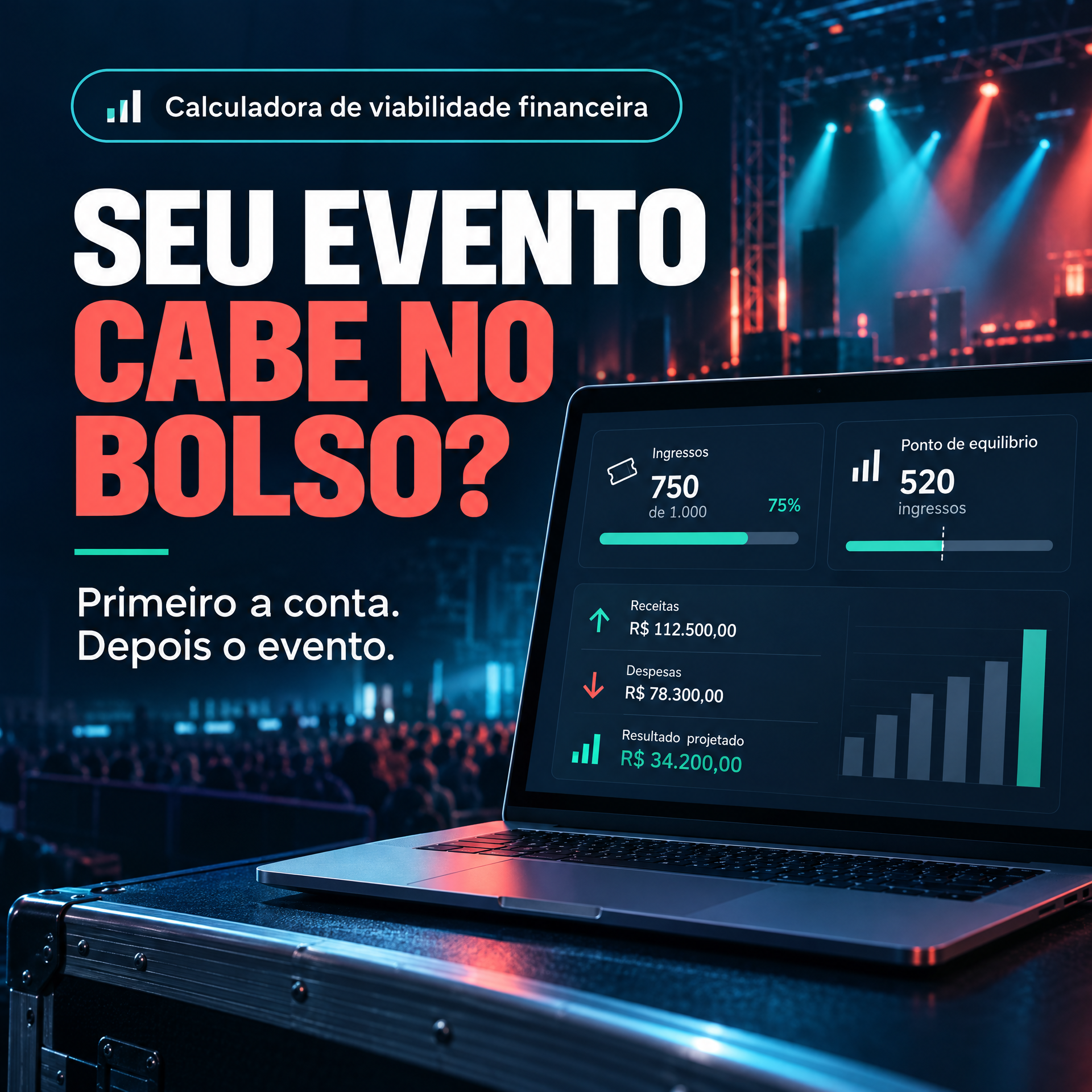 Calculadora de viabilidade financeira do Seu Evento Cabe no Bolso?